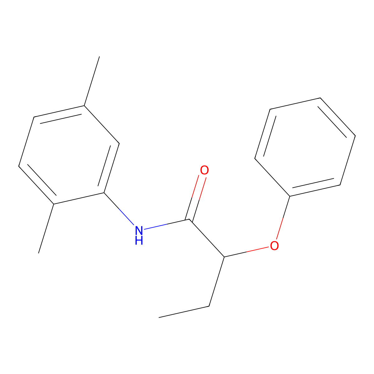 N-(2,5-dimethylphenyl)-2-phenoxybutanamide molecular structure, CAS 353786-10-4