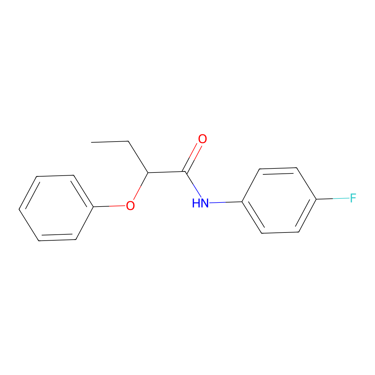 N-(4-fluorophenyl)-2-phenoxybutanamide molecular structure, CAS 353786-16-0