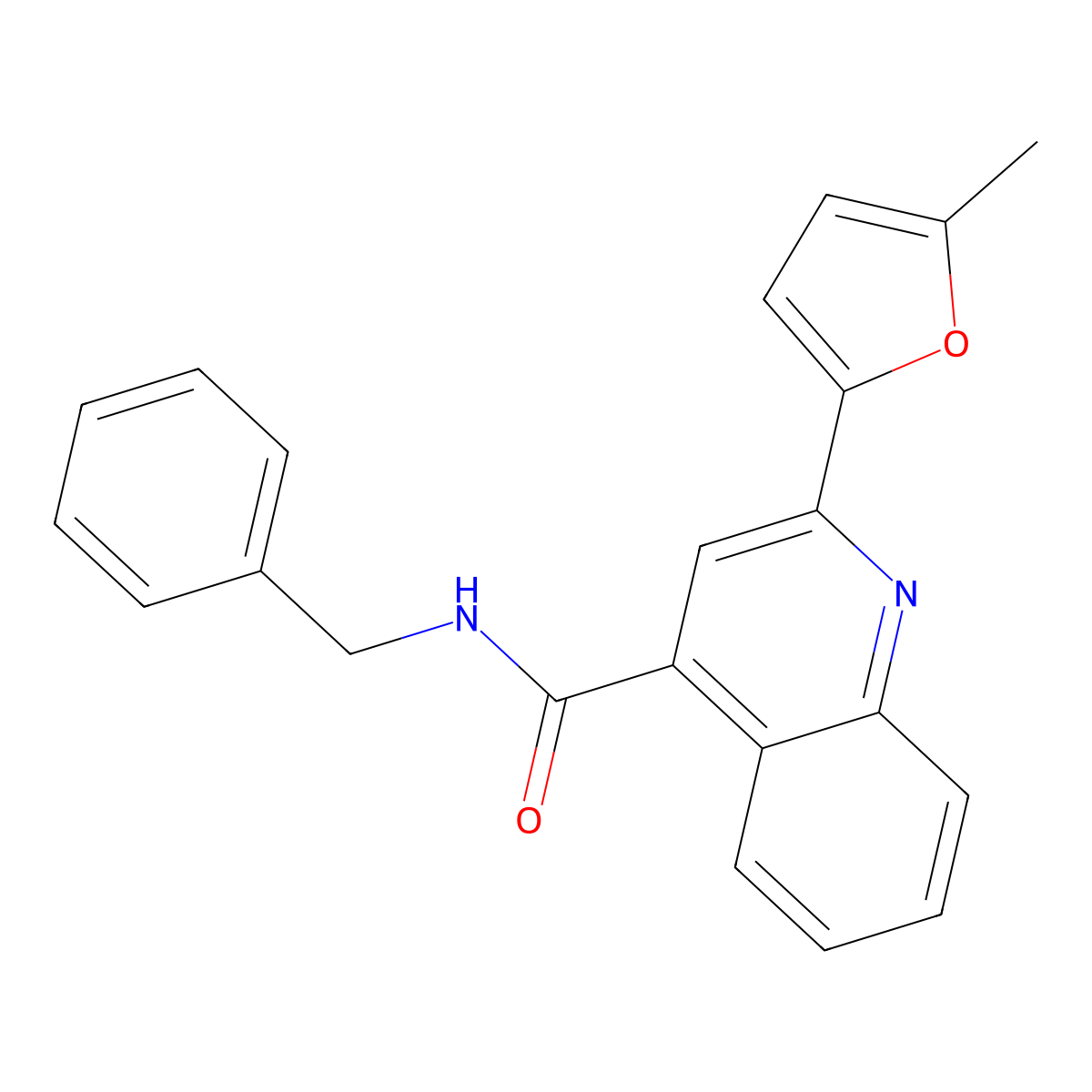 N-benzyl-2-(5-methylfuran-2-yl)quinoline-4-carboxamide molecular structure, CAS 353786-25-1