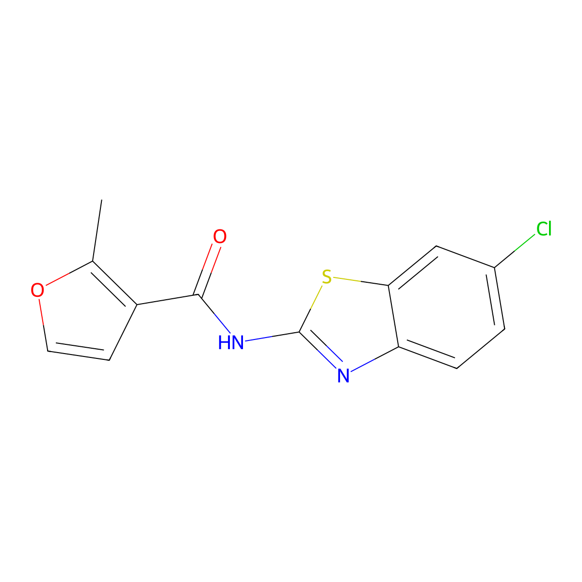 N-(6-chloro-1,3-benzothiazol-2-yl)-2-methylfuran-3-carboxamide molecular structure, CAS 353786-55-7