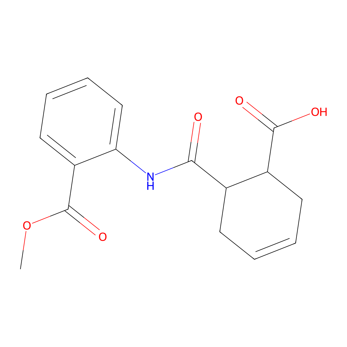 6-[(2-Methoxycarbonylphenyl)carbamoyl]cyclohex-3-ene-1-carboxylic acid molecular structure, CAS 353786-64-8