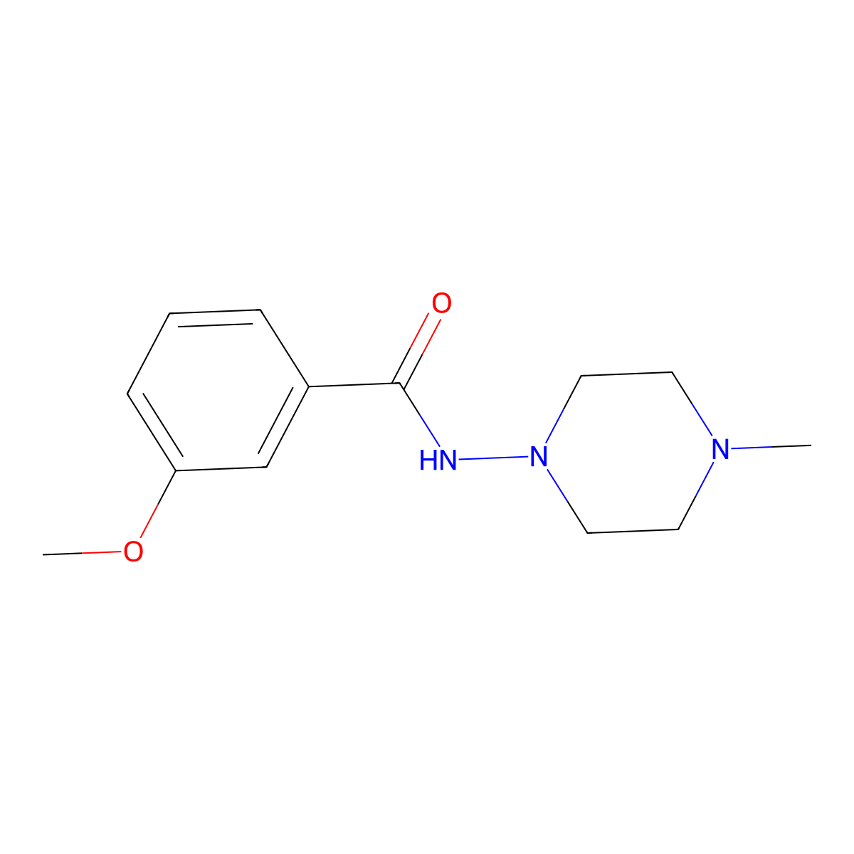 3-methoxy-N-(4-methylpiperazin-1-yl)benzamide molecular structure, CAS 353786-95-5