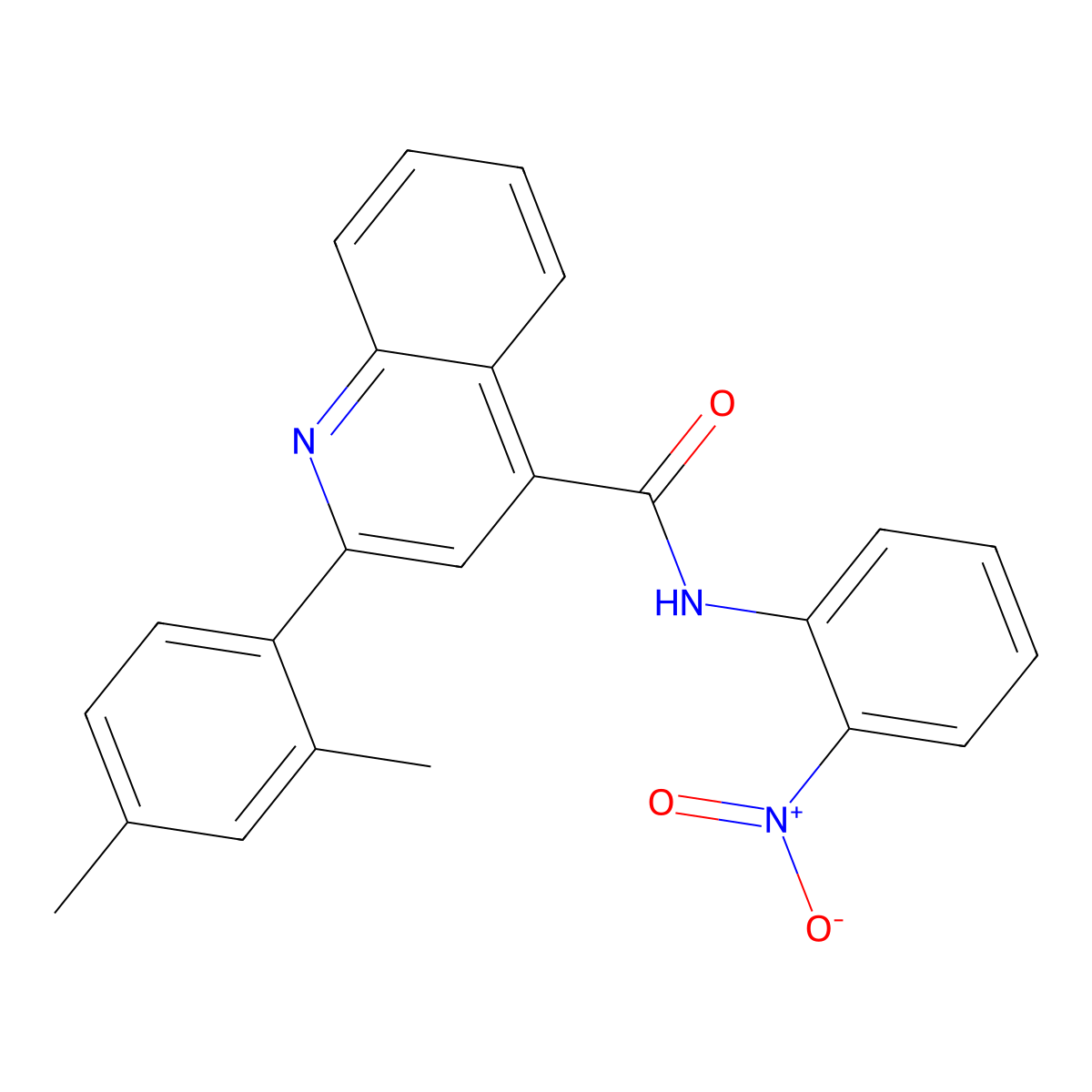 2-(2,4-dimethylphenyl)-N-(2-nitrophenyl)quinoline-4-carboxamide molecular structure, CAS 353787-21-0