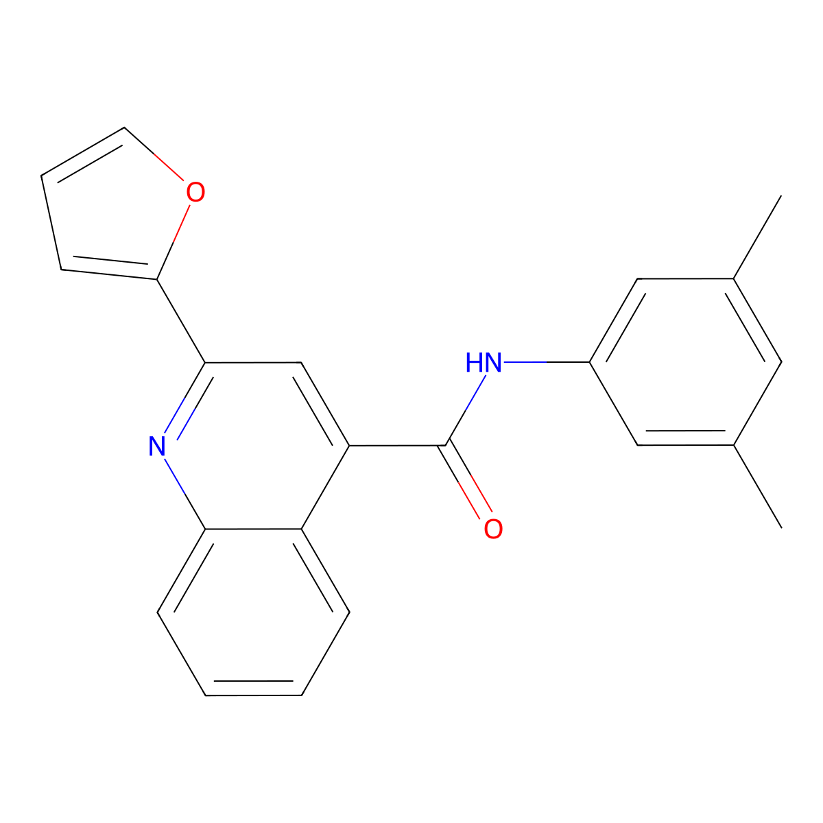 N-(3,5-dimethylphenyl)-2-(furan-2-yl)quinoline-4-carboxamide molecular structure, CAS 353787-46-9