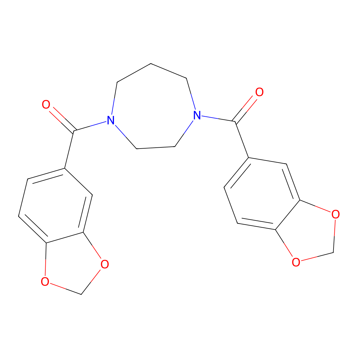 [4-(1,3-Benzodioxole-5-carbonyl)-1,4-diazepan-1-yl]-(1,3-benzodioxol-5-yl)methanone molecular structure, CAS 353787-65-2