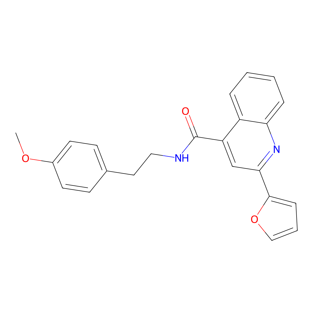 2-(furan-2-yl)-N-[2-(4-methoxyphenyl)ethyl]quinoline-4-carboxamide molecular structure, CAS 353787-90-3