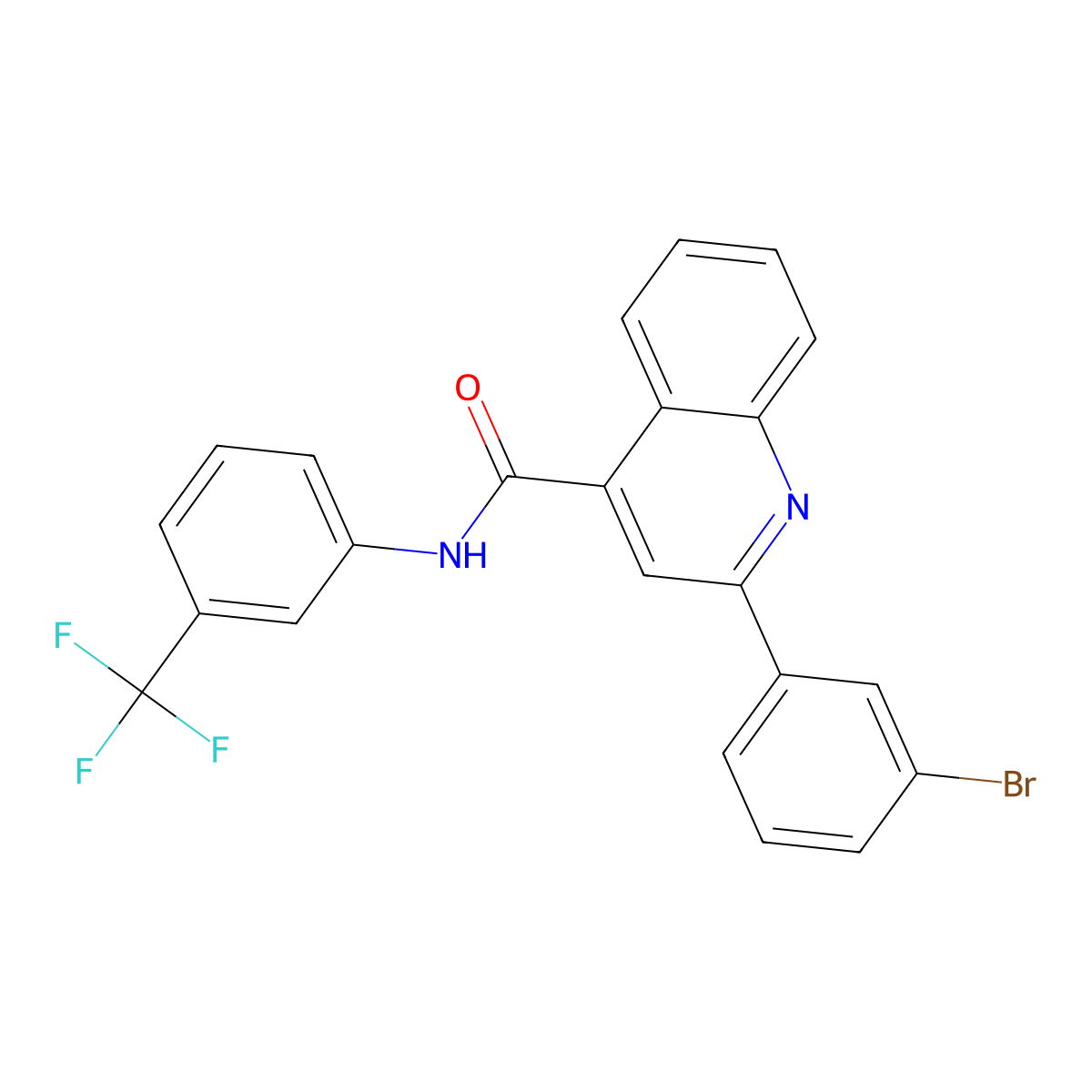 2-(3-bromophenyl)-N-[3-(trifluoromethyl)phenyl]quinoline-4-carboxamide molecular structure, CAS 353787-99-2
