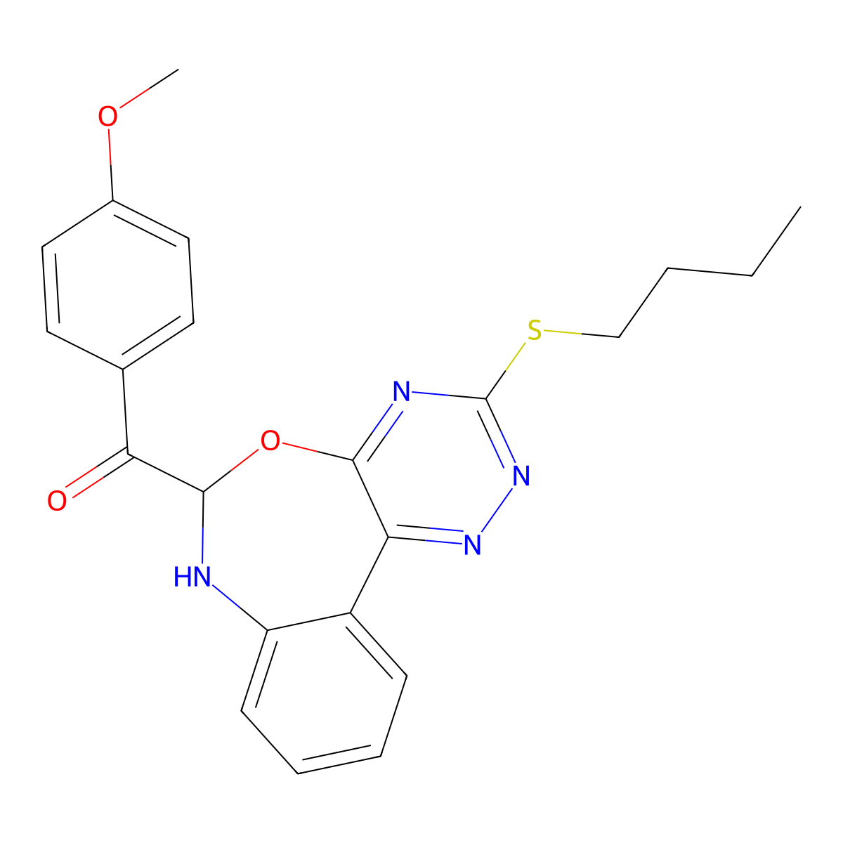 [3-(Butylsulfanyl)-6,7-dihydro[1,2,4]triazino[5,6-d][3,1]benzoxazepin-6-yl](4-methoxyphenyl)methanone molecular structure, CAS 353788-25-7