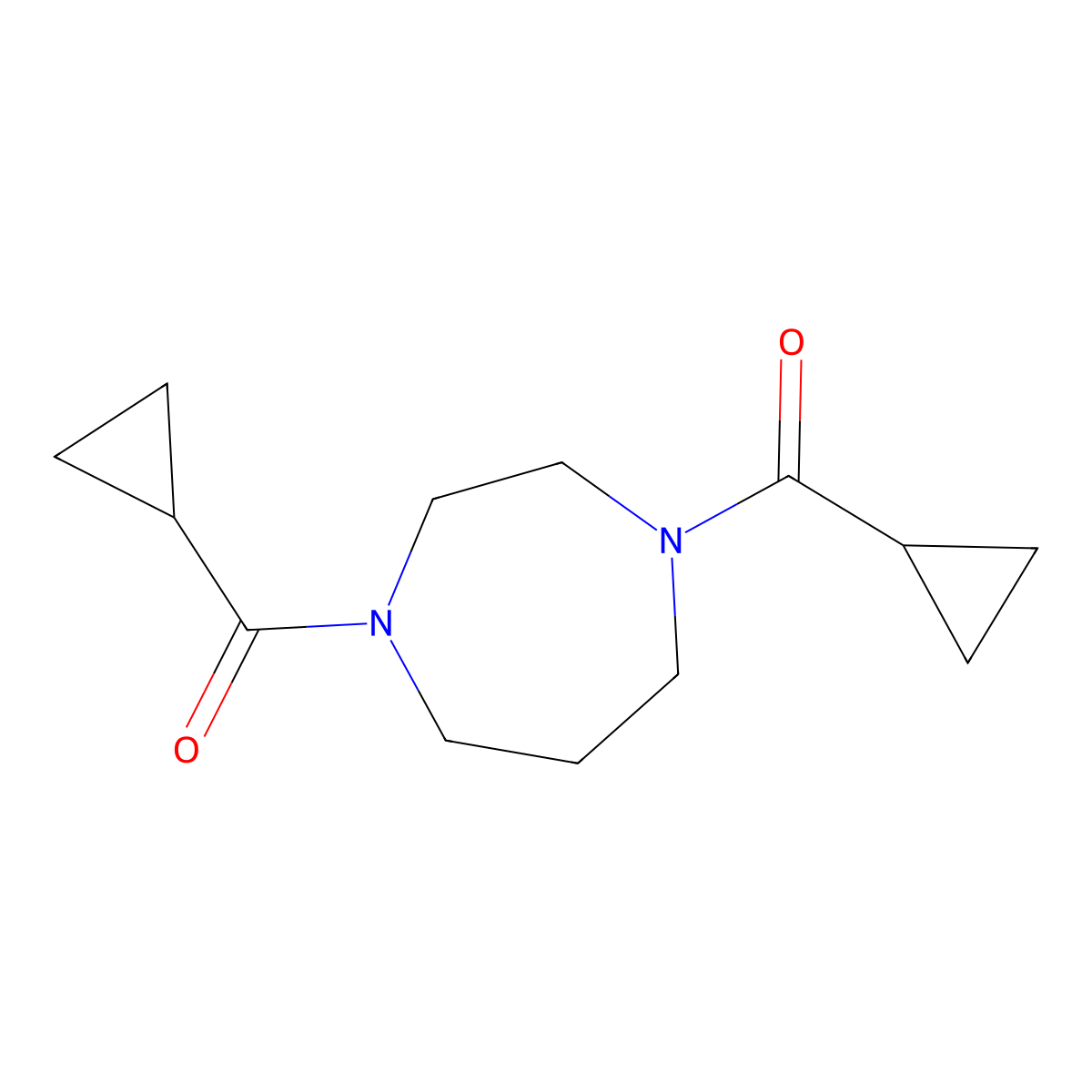[4-(Cyclopropanecarbonyl)-1,4-diazepan-1-yl]-cyclopropylmethanone molecular structure, CAS 353788-47-3