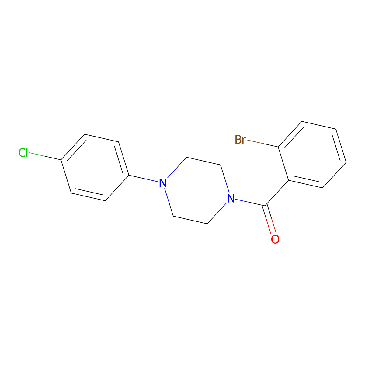 (2-Bromophenyl)(4-(4-chlorophenyl)piperazin-1-yl)methanone molecular structure, CAS 353788-48-4