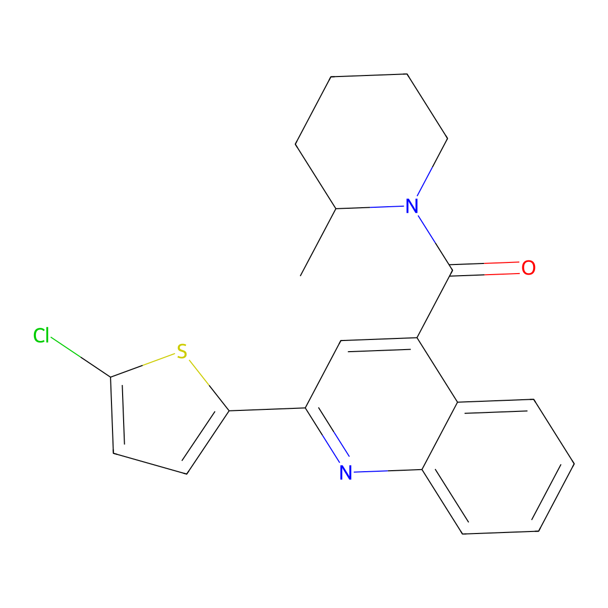 [2-(5-Chlorothiophen-2-yl)quinolin-4-yl](2-methylpiperidin-1-yl)methanone molecular structure, CAS 353789-02-3