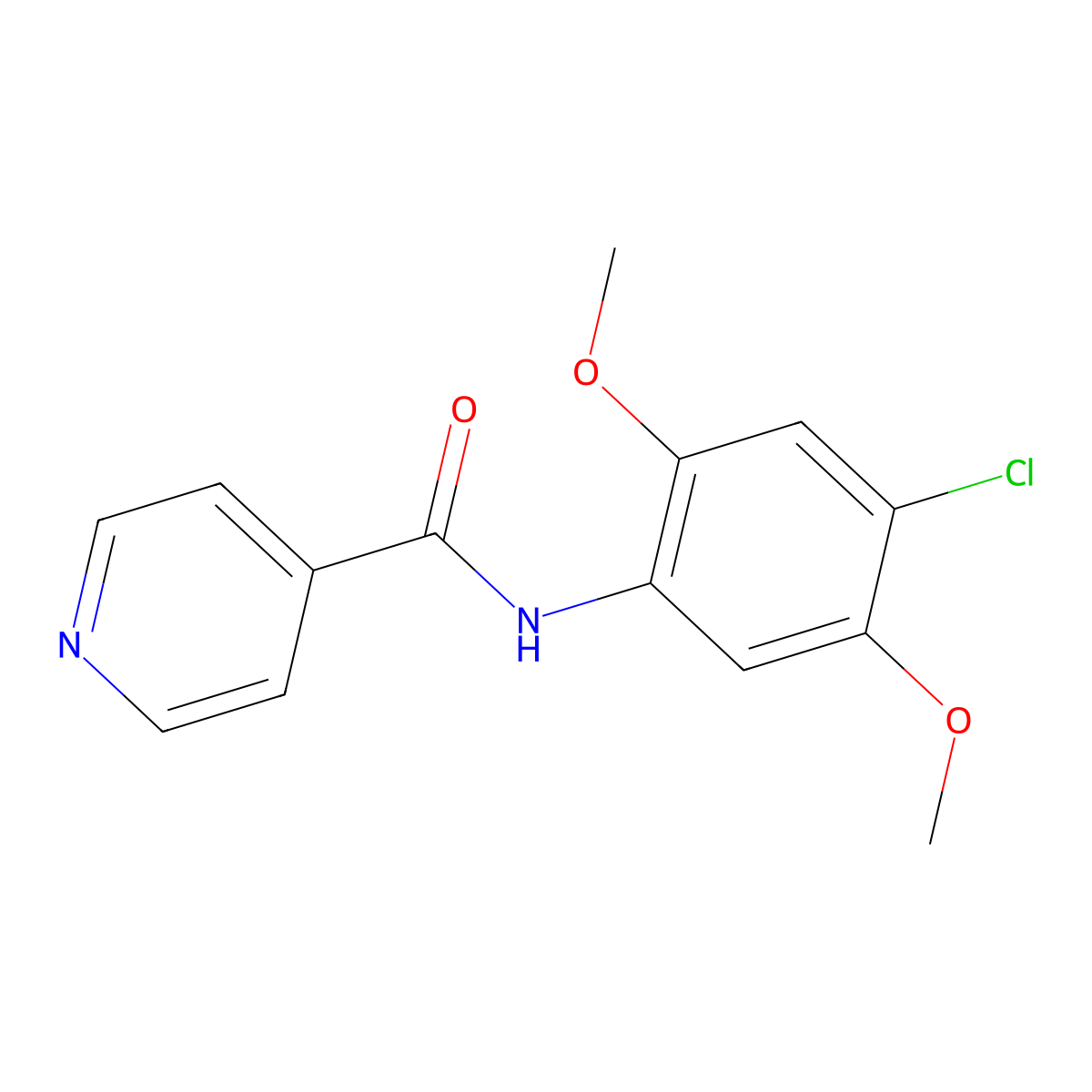 N-(4-chloro-2,5-dimethoxyphenyl)pyridine-4-carboxamide molecular structure, CAS 353790-19-9