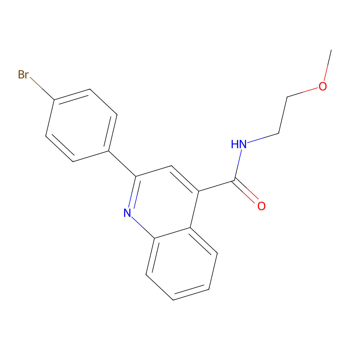 2-(4-bromophenyl)-N-(2-methoxyethyl)-4-quinolinecarboxamide molecular structure, CAS 353790-39-3