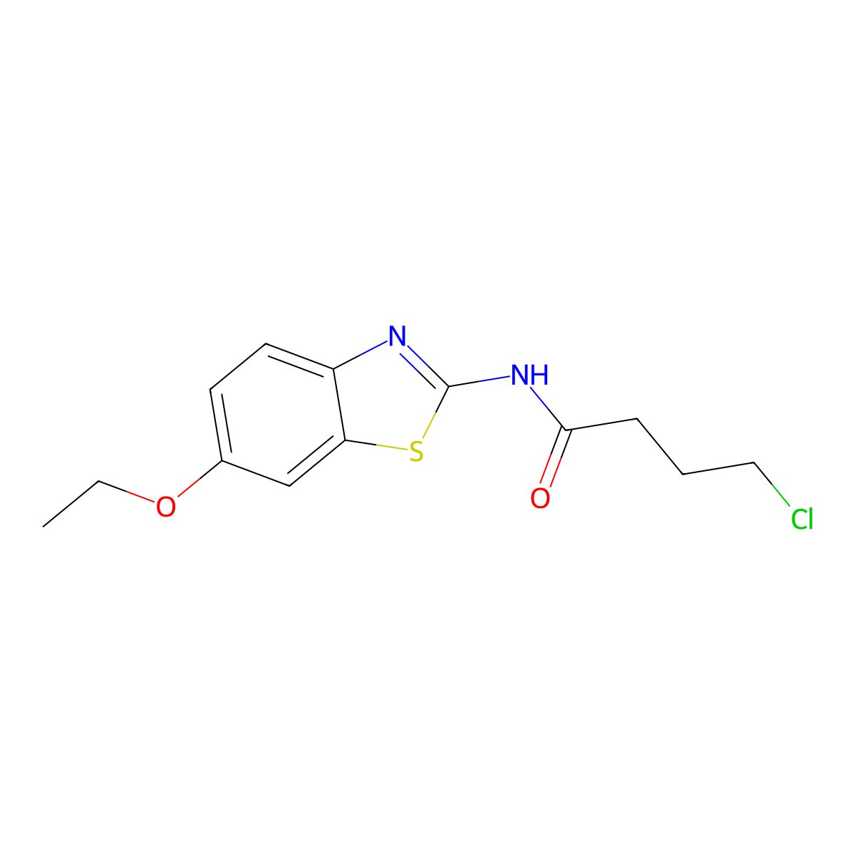 4-chloro-N-(6-ethoxy-1,3-benzothiazol-2-yl)butanamide molecular structure, CAS 353790-78-0