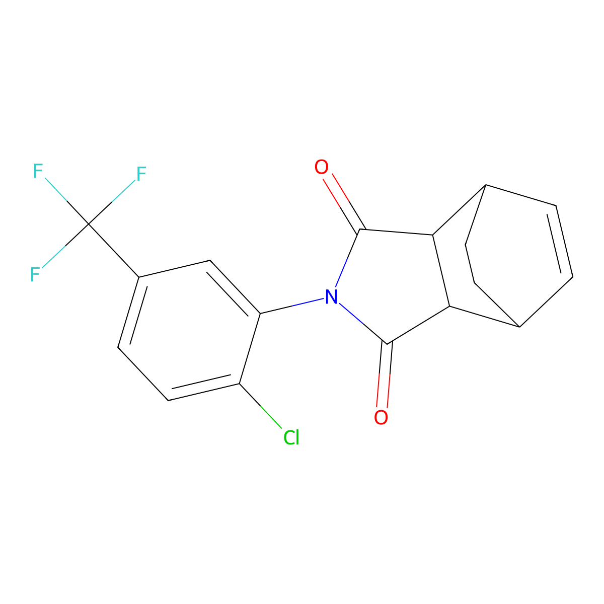 2-[2-chloro-5-(trifluoromethyl)phenyl]-3a,4,7,7a-tetrahydro-1H-4,7-ethanoisoindole-1,3(2H)-dione molecular structure, CAS 353791-21-6