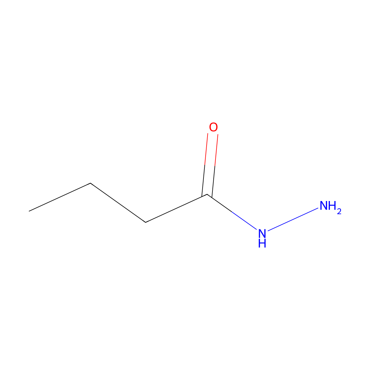 Butyrohydrazide molecular structure, CAS 3538-65-6