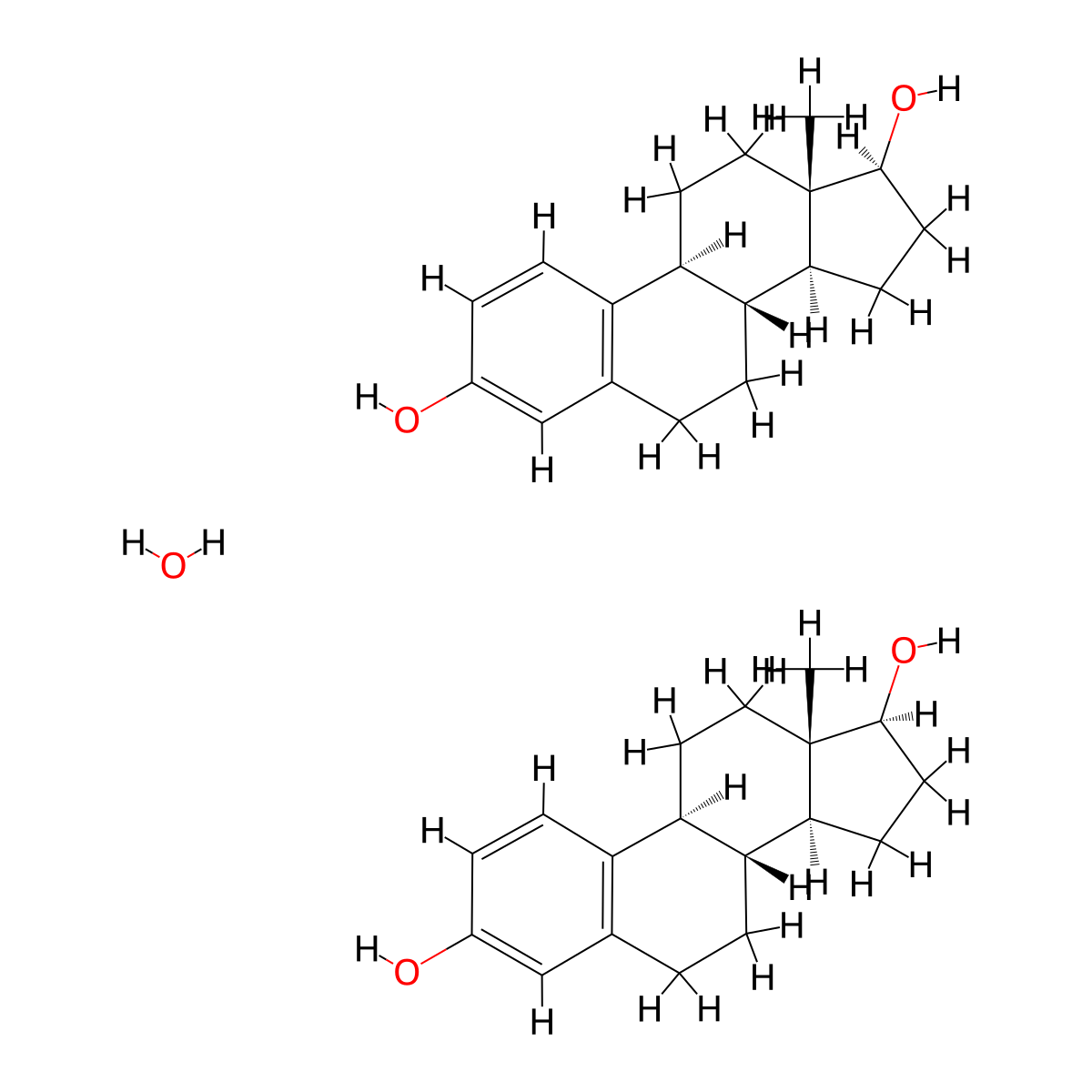 Estradiol Hemihydrate molecular structure, CAS 35380-71-3