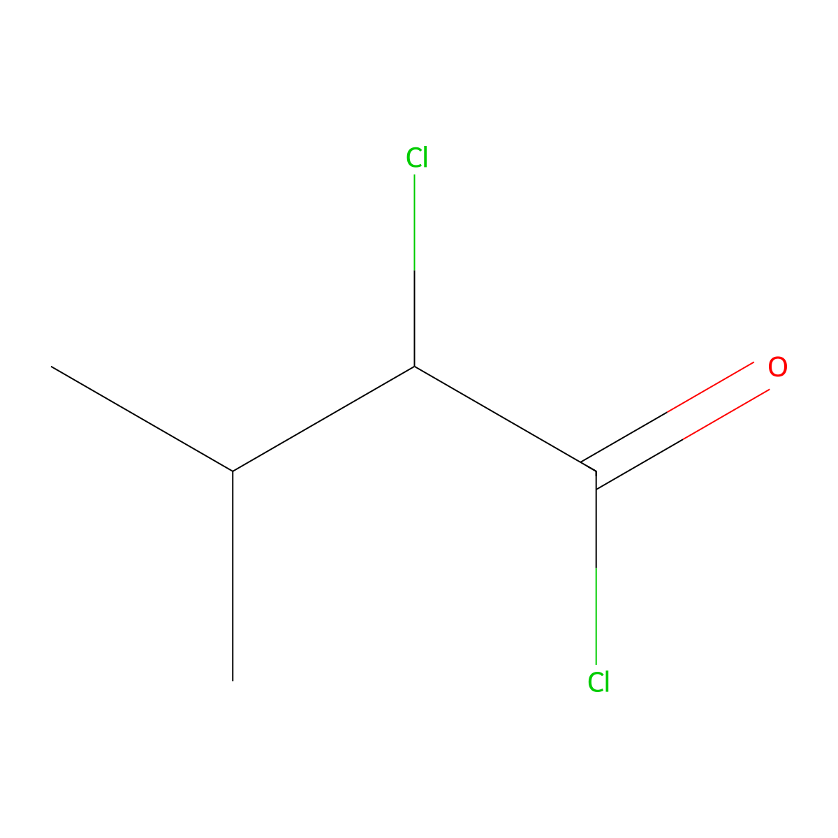 2-Chloro-3-methylbutanoyl chloride molecular structure, CAS 35383-59-6