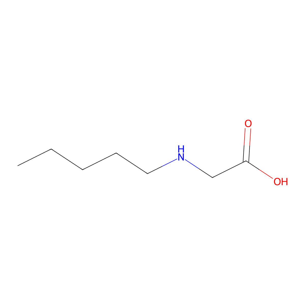 Glycine, N-pentyl- molecular structure, CAS 35386-27-7