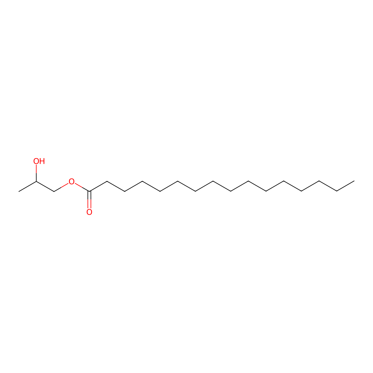 Palmitic acid, monoester with propane-1,2-diol molecular structure, CAS 3539-33-1