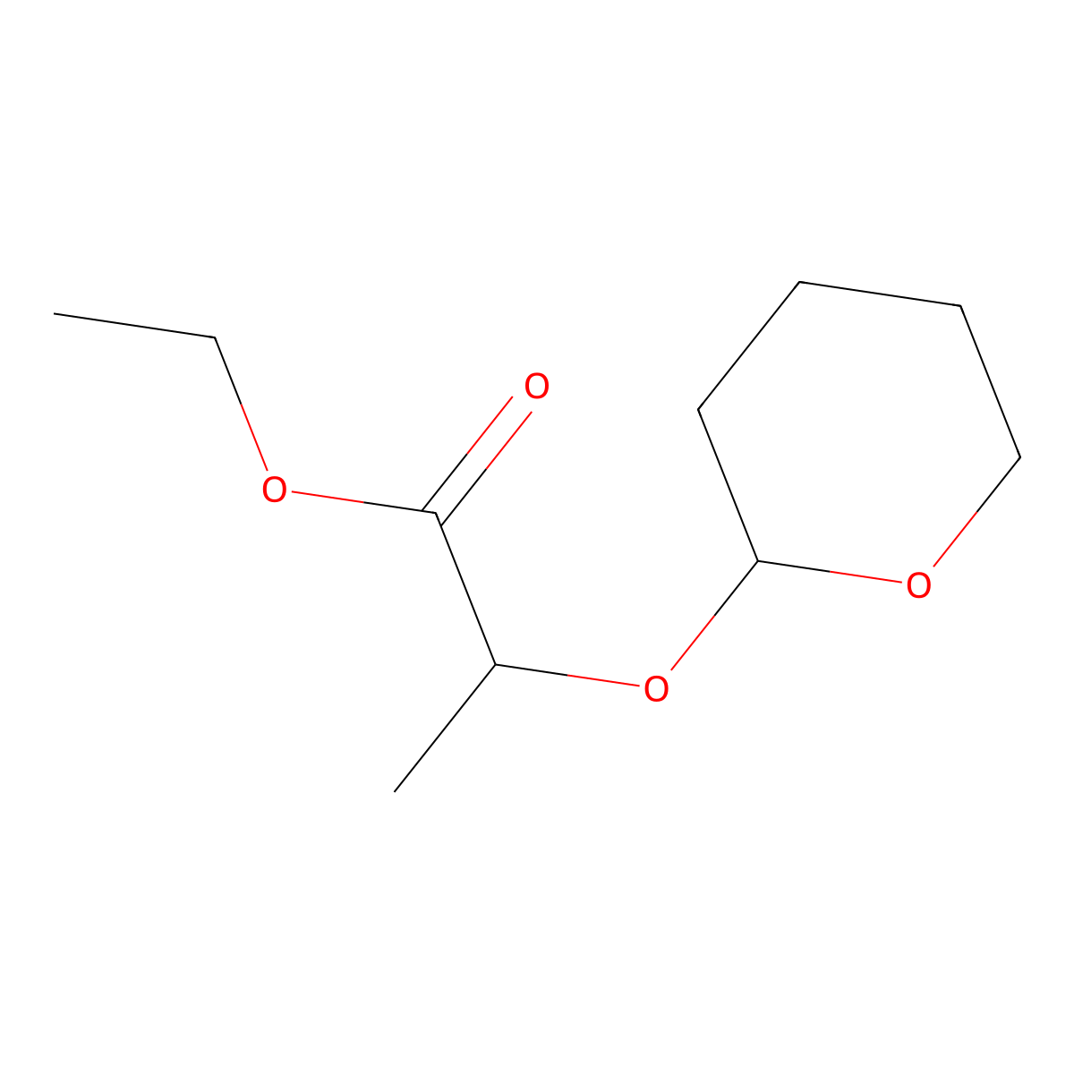 Ethyl 2-(oxan-2-yloxy)propanoate molecular structure, CAS 3539-40-0