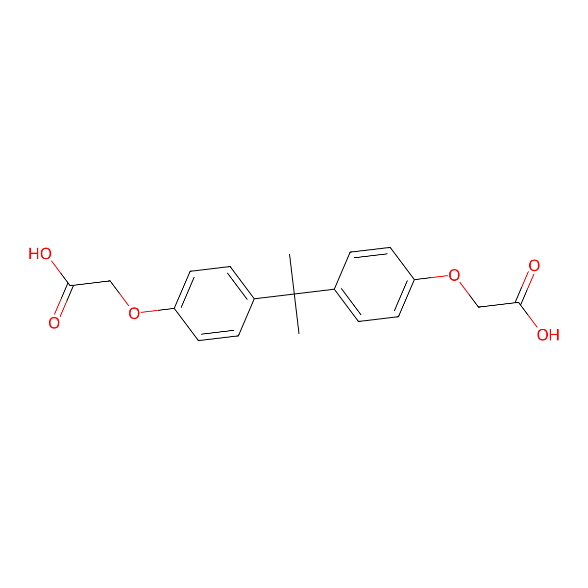 4,4'-Isopropylidenediphenoxyacetic Acid molecular structure, CAS 3539-42-2