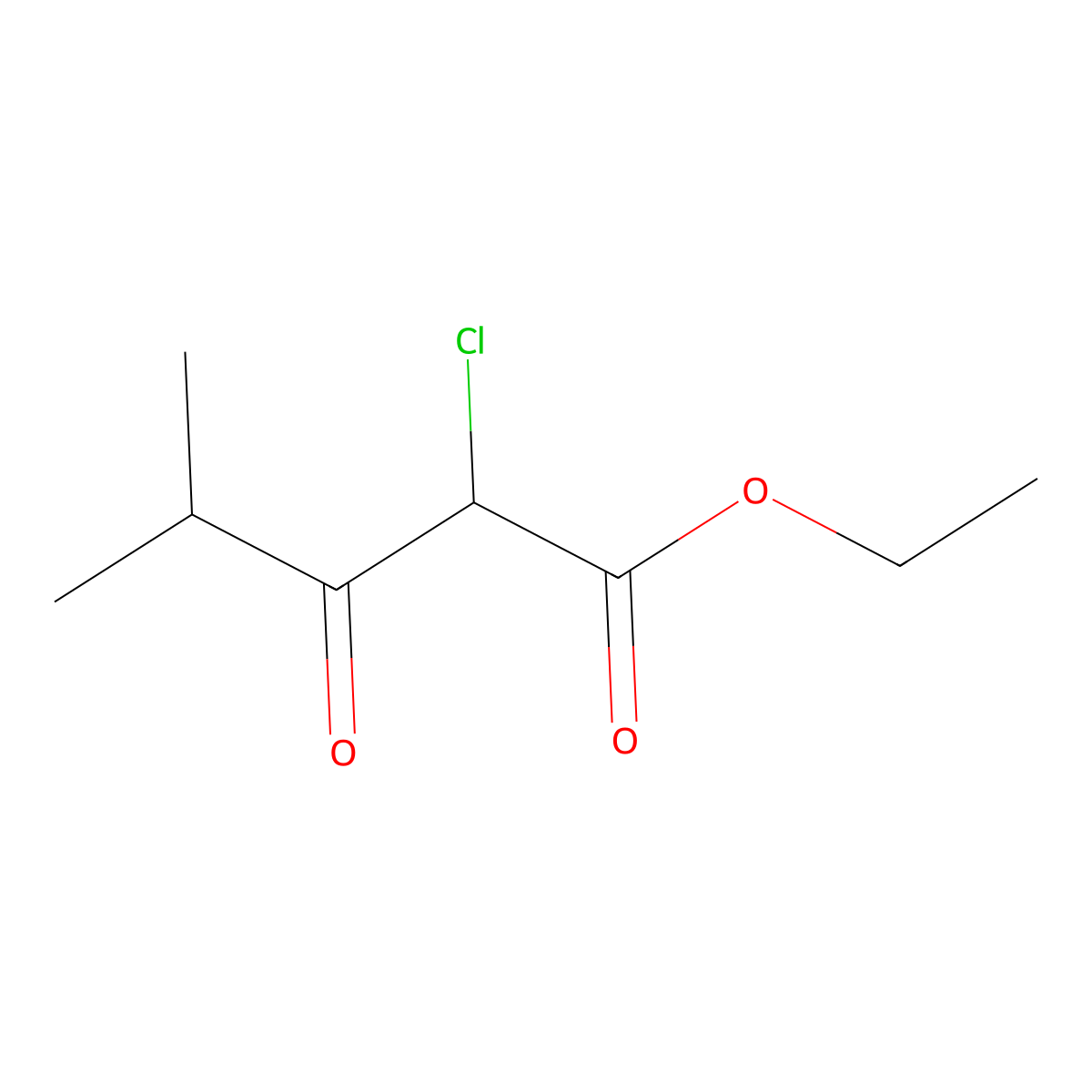 Ethyl 2-chloro-4-methyl-3-oxopentanoate molecular structure, CAS 35391-60-7