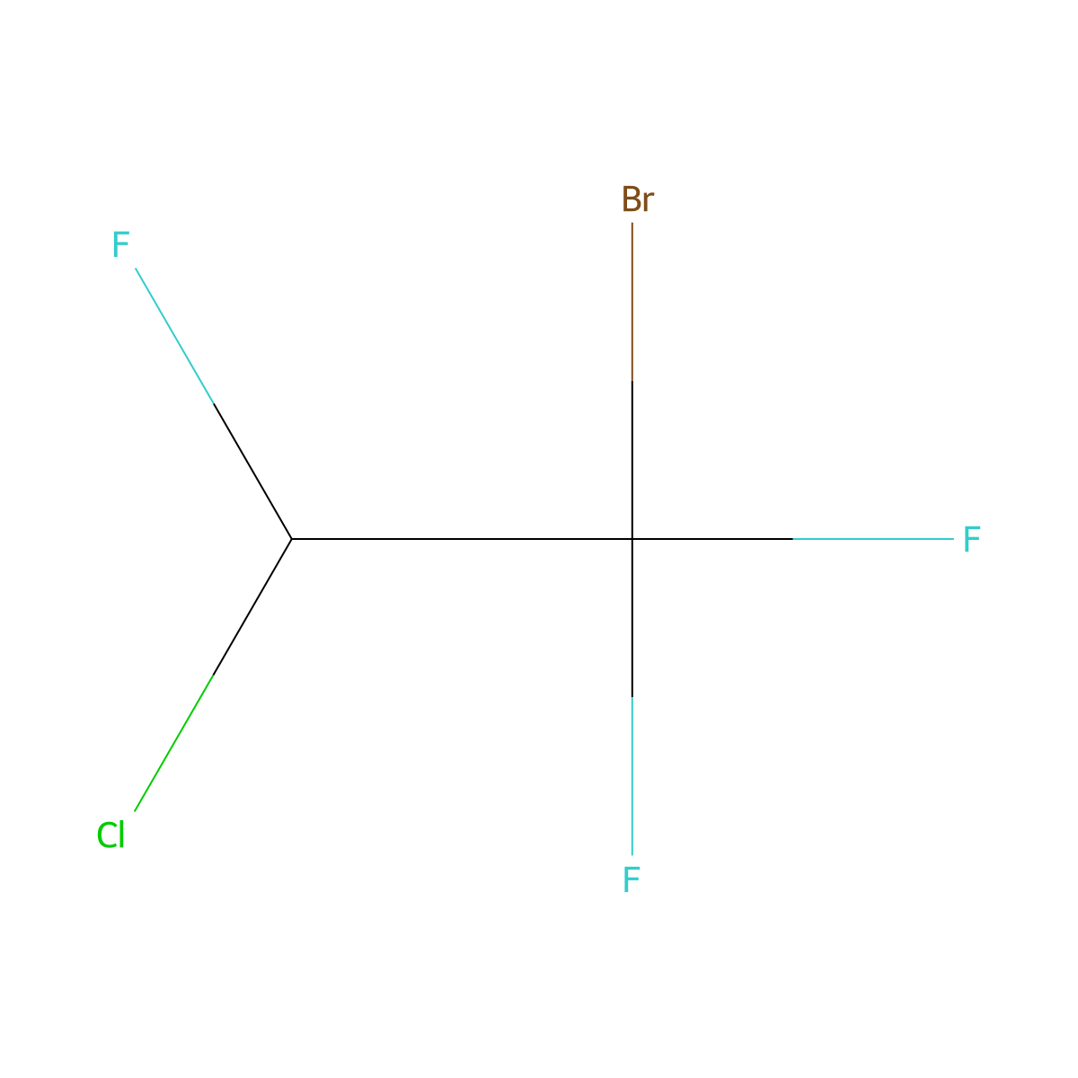 1-Bromo-2-chloro-1,1,2-trifluoroethane molecular structure, CAS 354-06-3