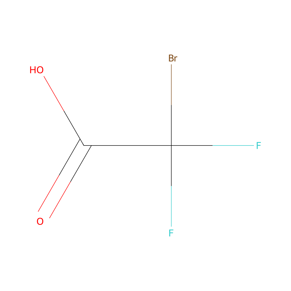 2-Bromo-2,2-difluoroacetic acid molecular structure, CAS 354-08-5