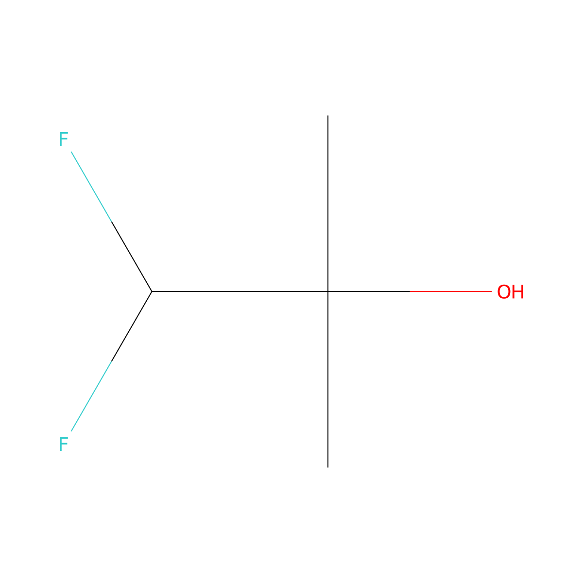 1,1-Difluoro-2-methylpropan-2-ol molecular structure, CAS 354-10-9