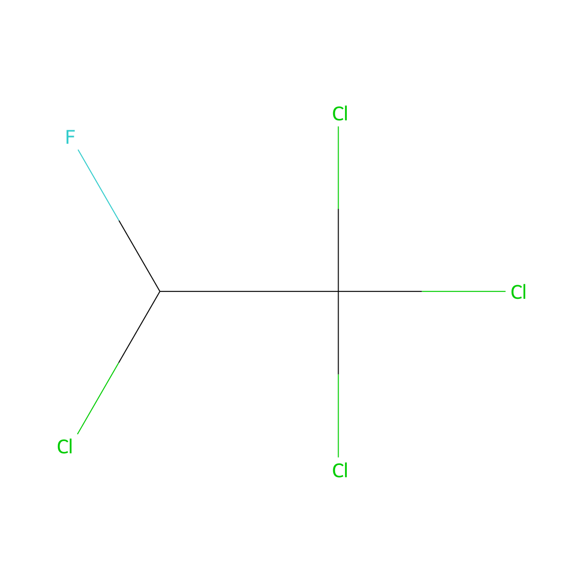 1,1,1,2-Tetrachloro-2-fluoroethane molecular structure, CAS 354-11-0