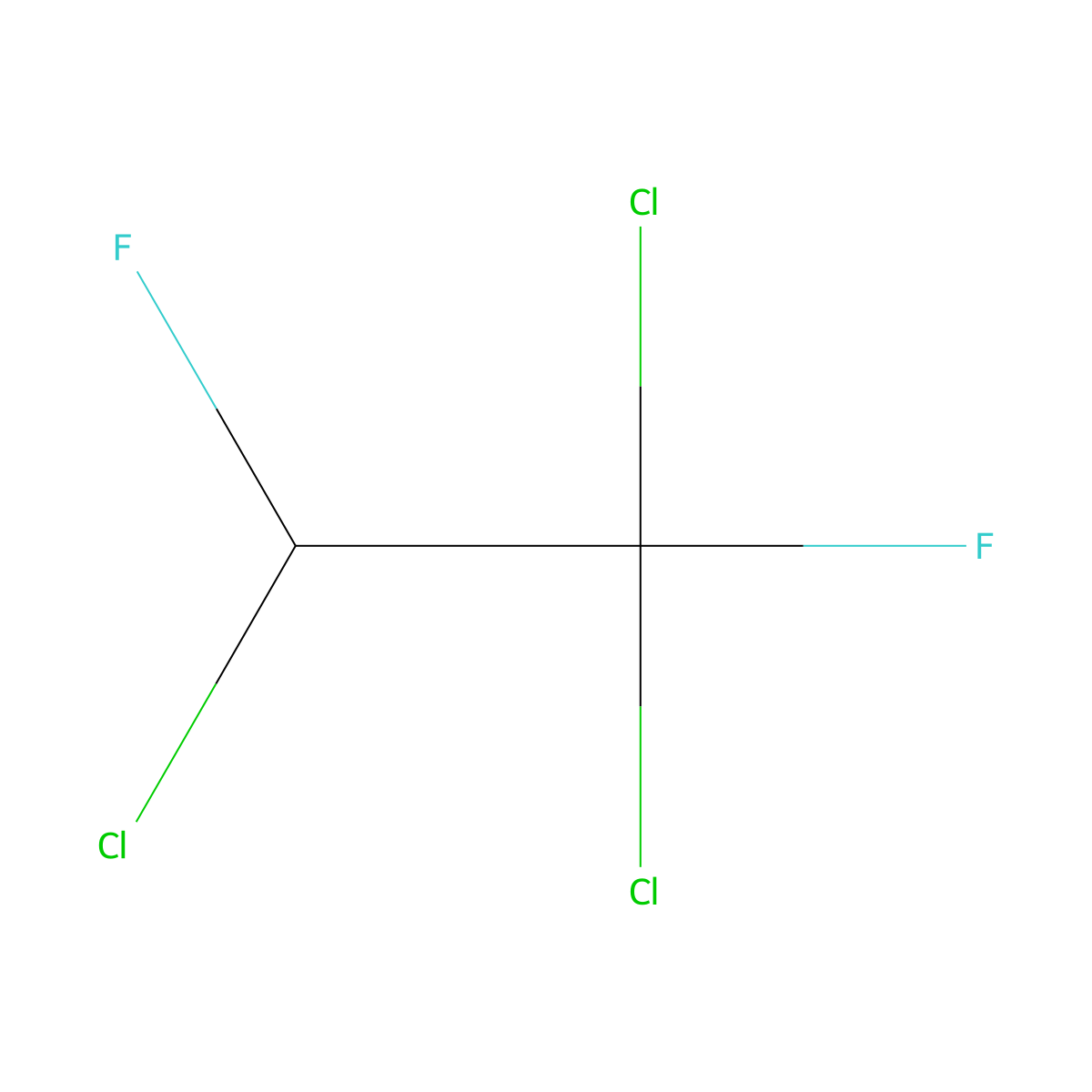 1,1,2-Trichloro-1,2-difluoroethane molecular structure, CAS 354-15-4
