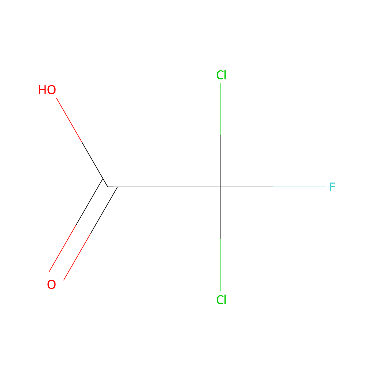 Dichlorofluoroacetic acid molecular structure, CAS 354-19-8
