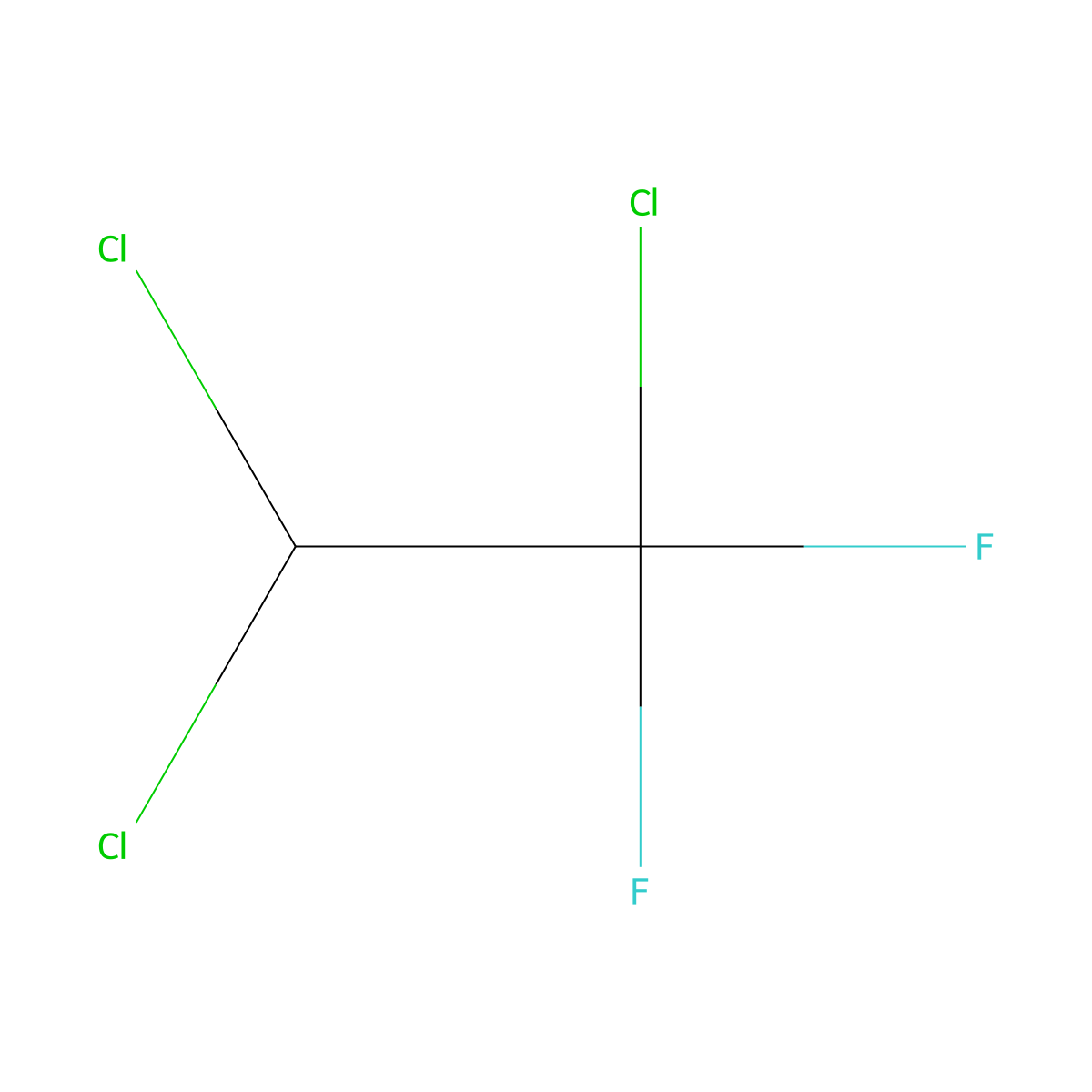 1,1-Difluoro-1,2,2-trichloroethane molecular structure, CAS 354-21-2