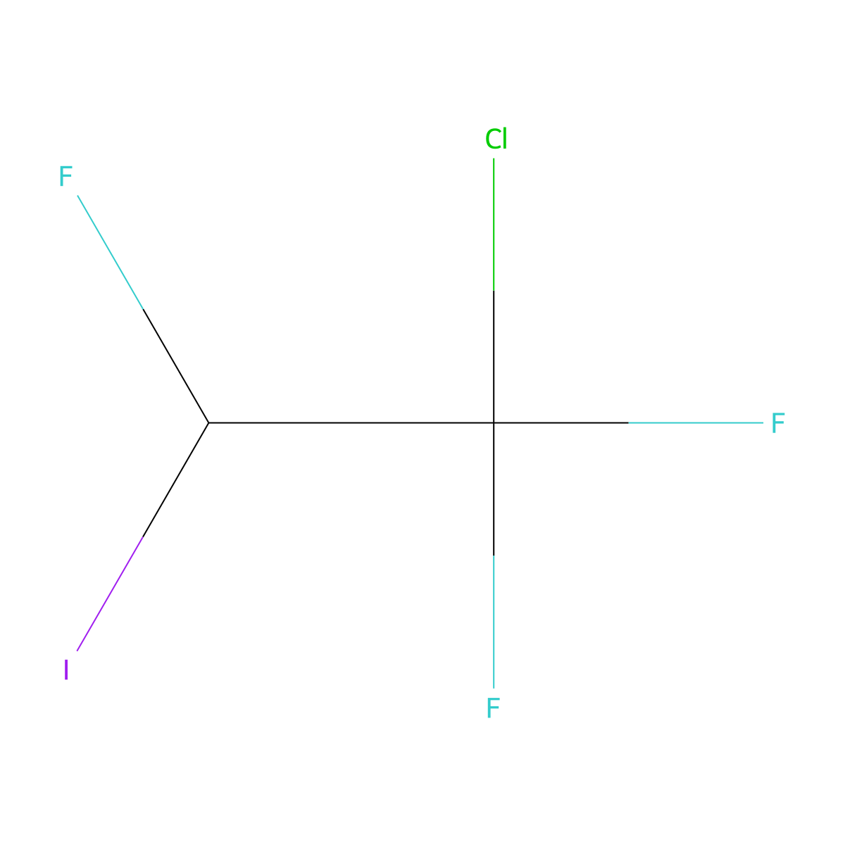 1-Chloro-1,1,2-trifluoro-2-iodoethane molecular structure, CAS 354-26-7