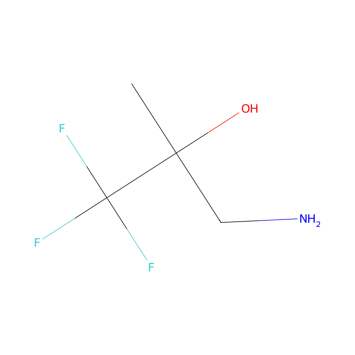 3-Amino-1,1,1-trifluoro-2-methylpropan-2-ol molecular structure, CAS 354-68-7