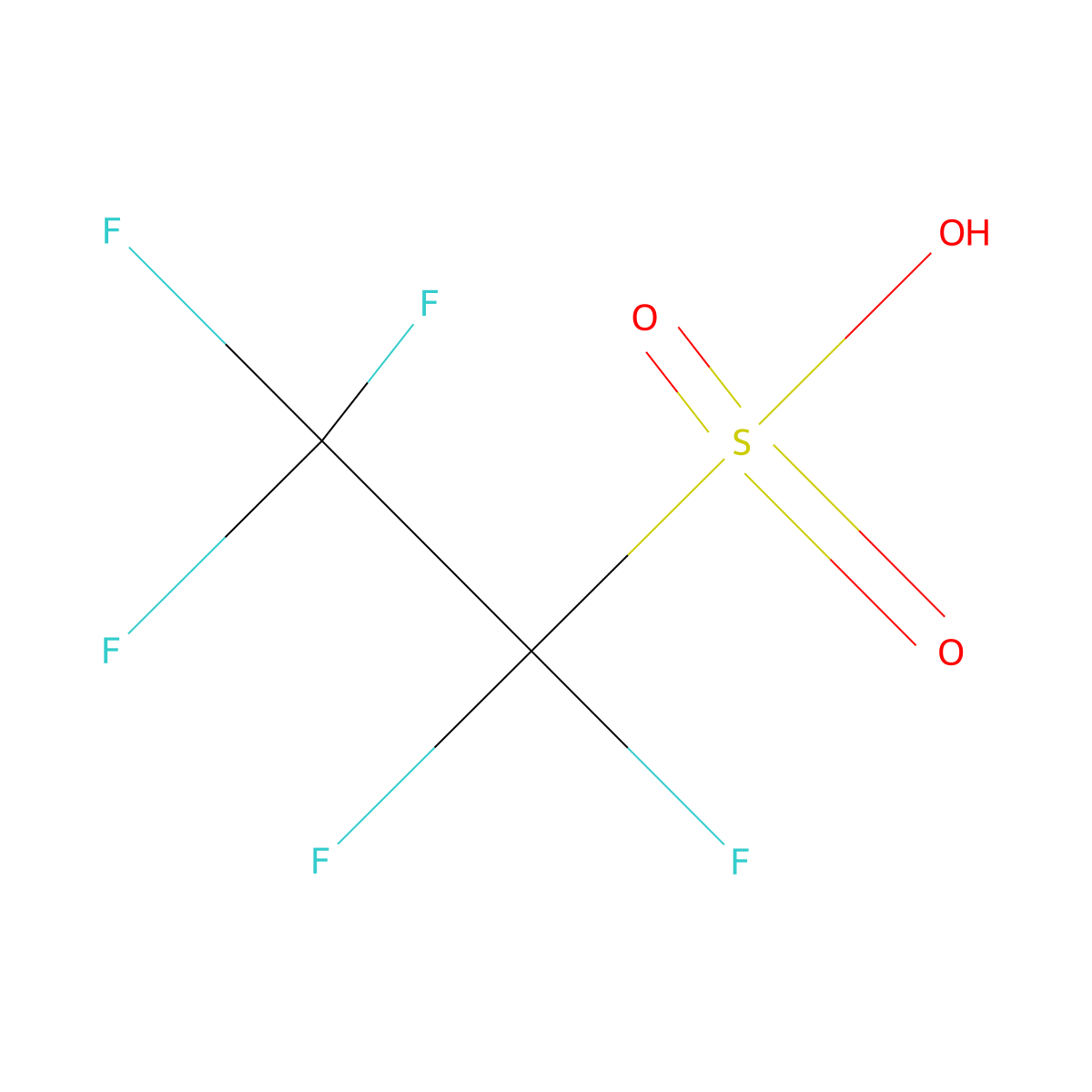 Pentafluoroethanesulfonic acid molecular structure, CAS 354-88-1