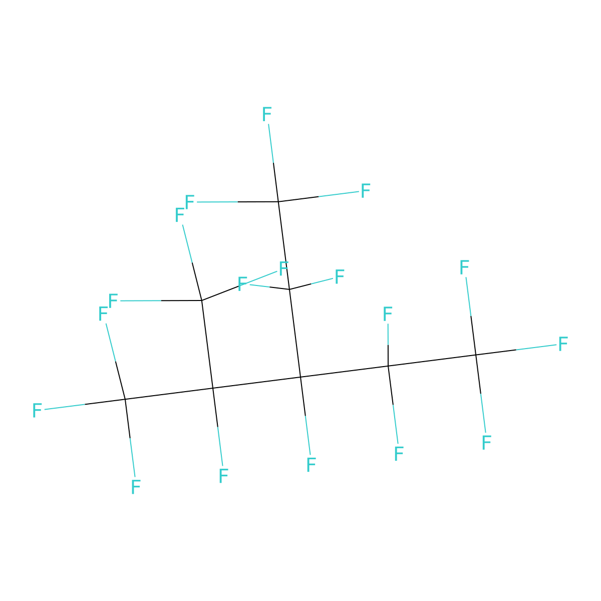 Perfluoro-2-methyl-3-ethylpentane molecular structure, CAS 354-97-2