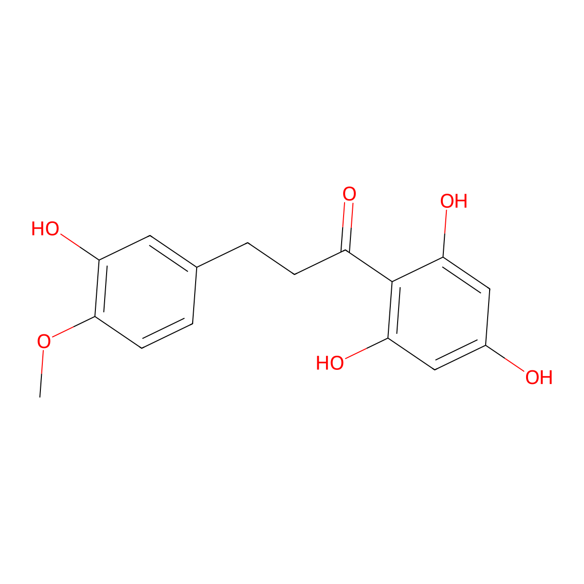Hesperetin dihydrochalcone molecular structure, CAS 35400-60-3