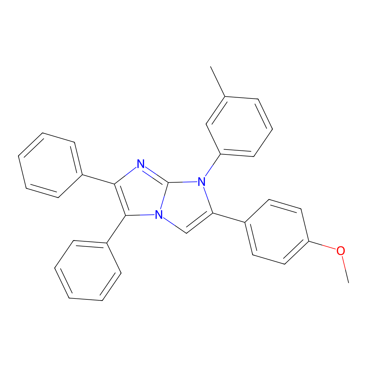 2-(4-Methoxyphenyl)-1-(3-methylphenyl)-5,6-diphenylimidazo[1,2-a]imidazole molecular structure, CAS 35401-06-0