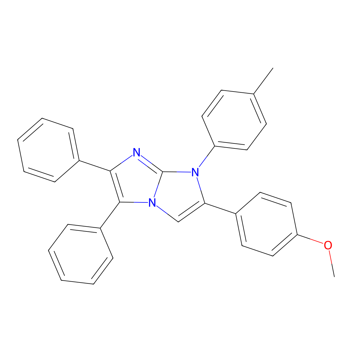 2-(4-Methoxyphenyl)-1-(4-methylphenyl)-5,6-diphenylimidazo[1,2-a]imidazole molecular structure, CAS 35401-07-1