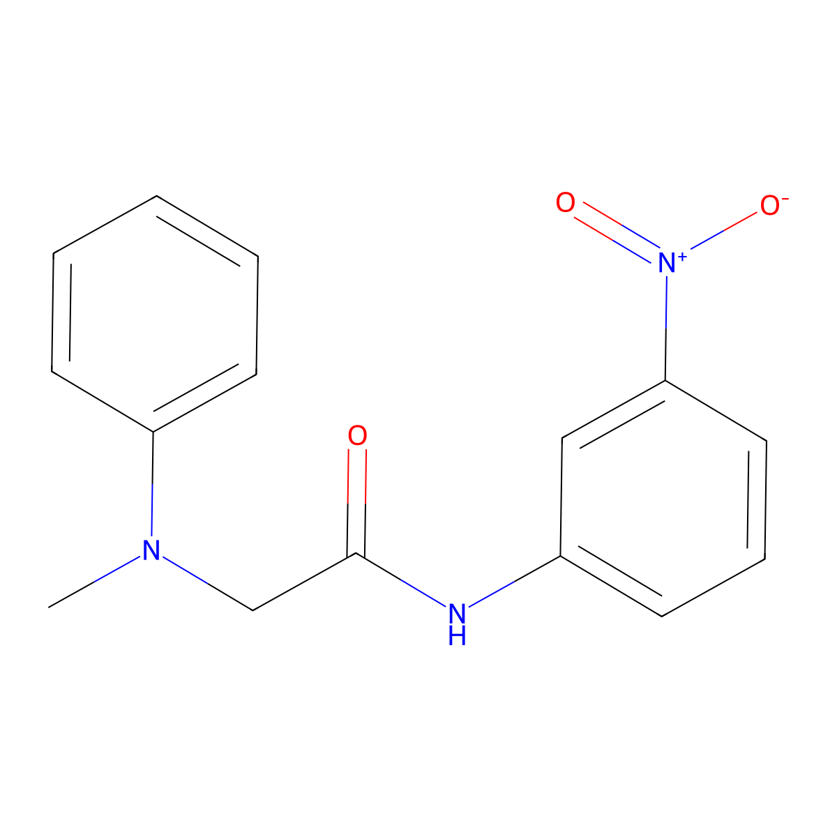 2-[methyl(phenyl)amino]-N-(3-nitrophenyl)acetamide molecular structure, CAS 35402-50-7