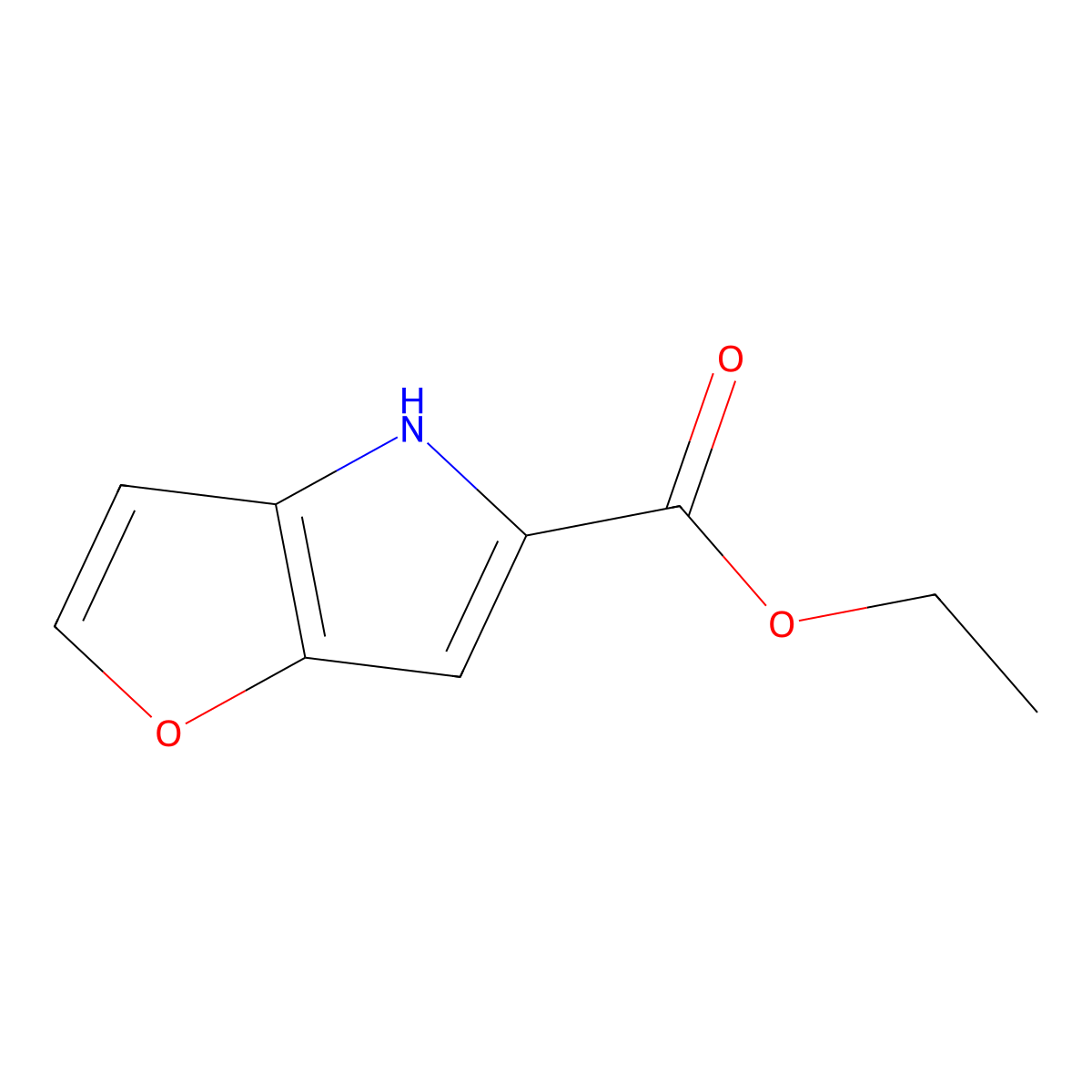 ethyl 4H-furo[3,2-b]pyrrole-5-carboxylate molecular structure, CAS 35405-94-8