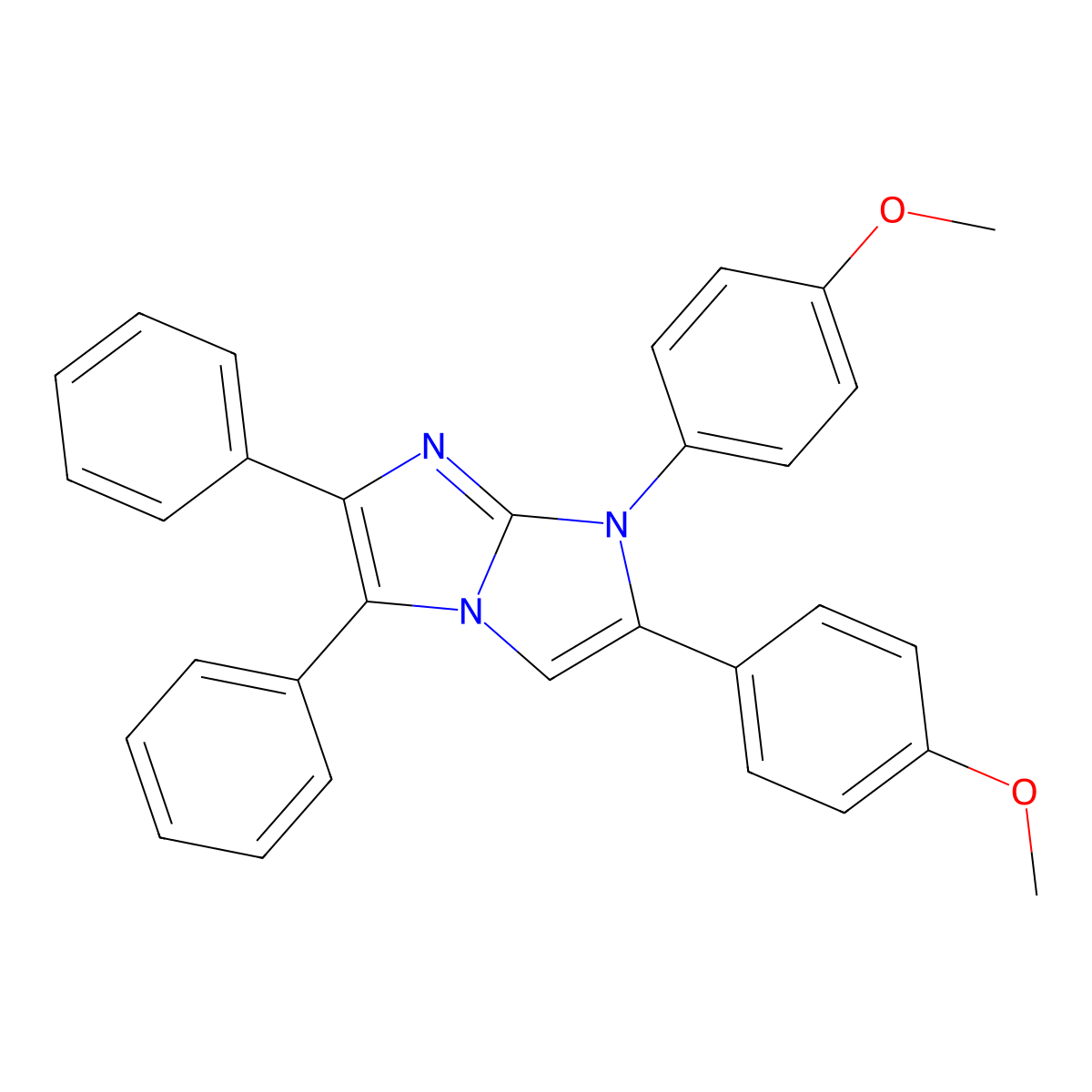 1,2-Bis(4-methoxyphenyl)-5,6-diphenylimidazo[1,2-a]imidazole molecular structure, CAS 35407-52-4