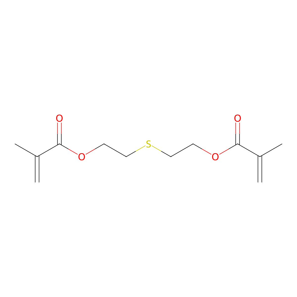 2-Propenoic acid, 2-methyl-, 1,1'-(thiodi-2,1-ethanediyl) ester molecular structure, CAS 35411-32-6
