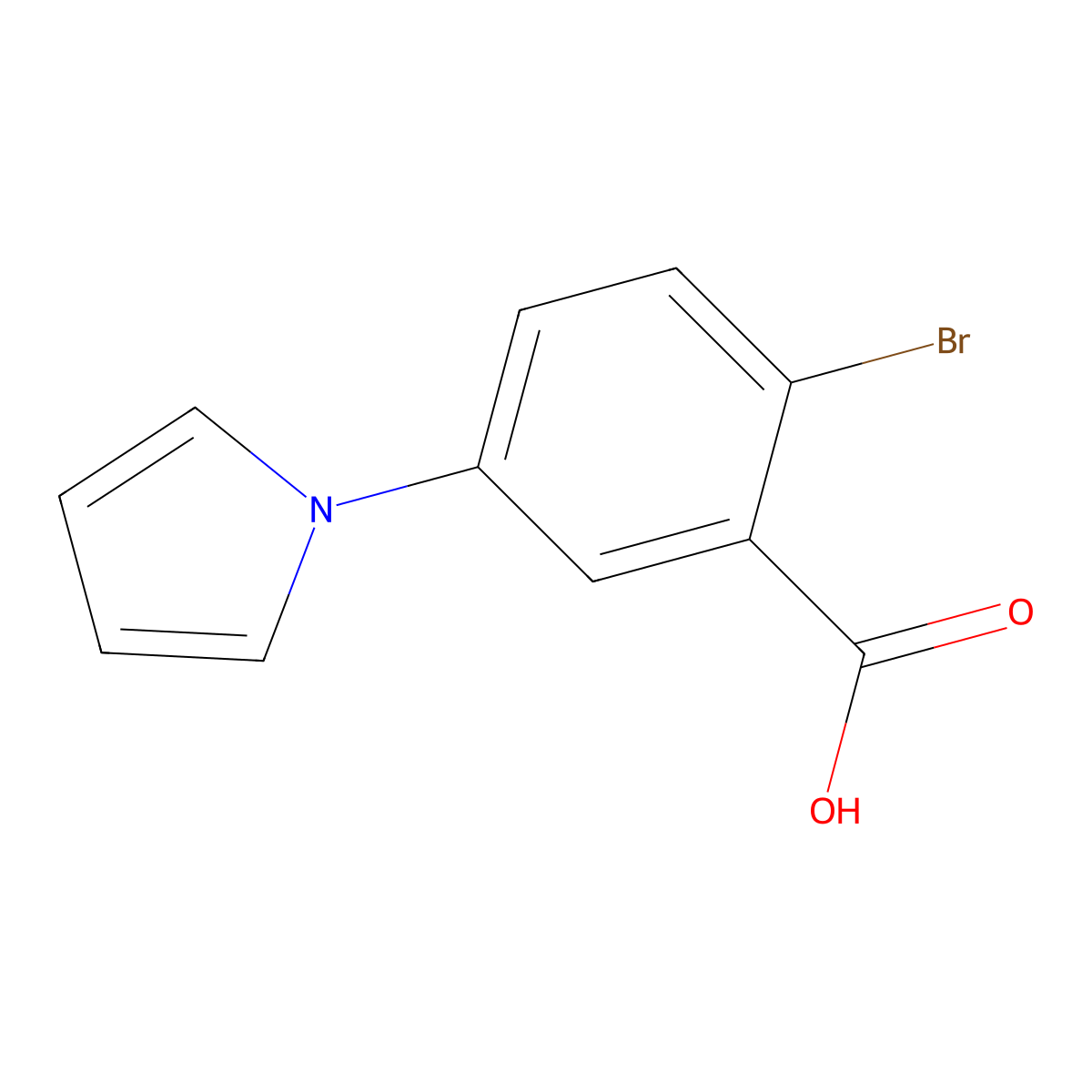 2-bromo-5-(1H-pyrrol-1-yl)benzoic acid molecular structure, CAS 354115-80-3