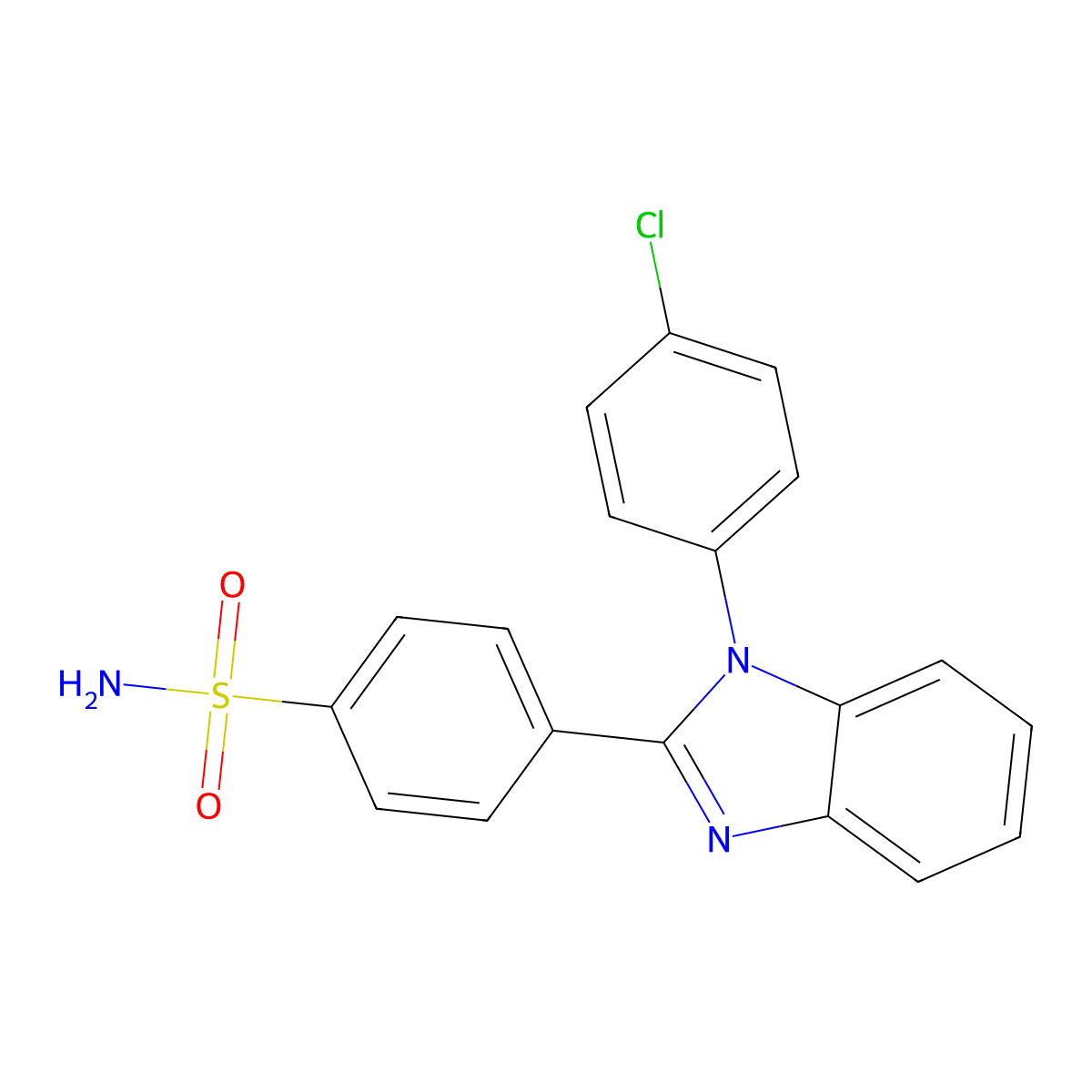 Benzenesulfonamide, 4-[1-(4-chlorophenyl)-1H-benzimidazol-2-yl]- molecular structure, CAS 354119-96-3