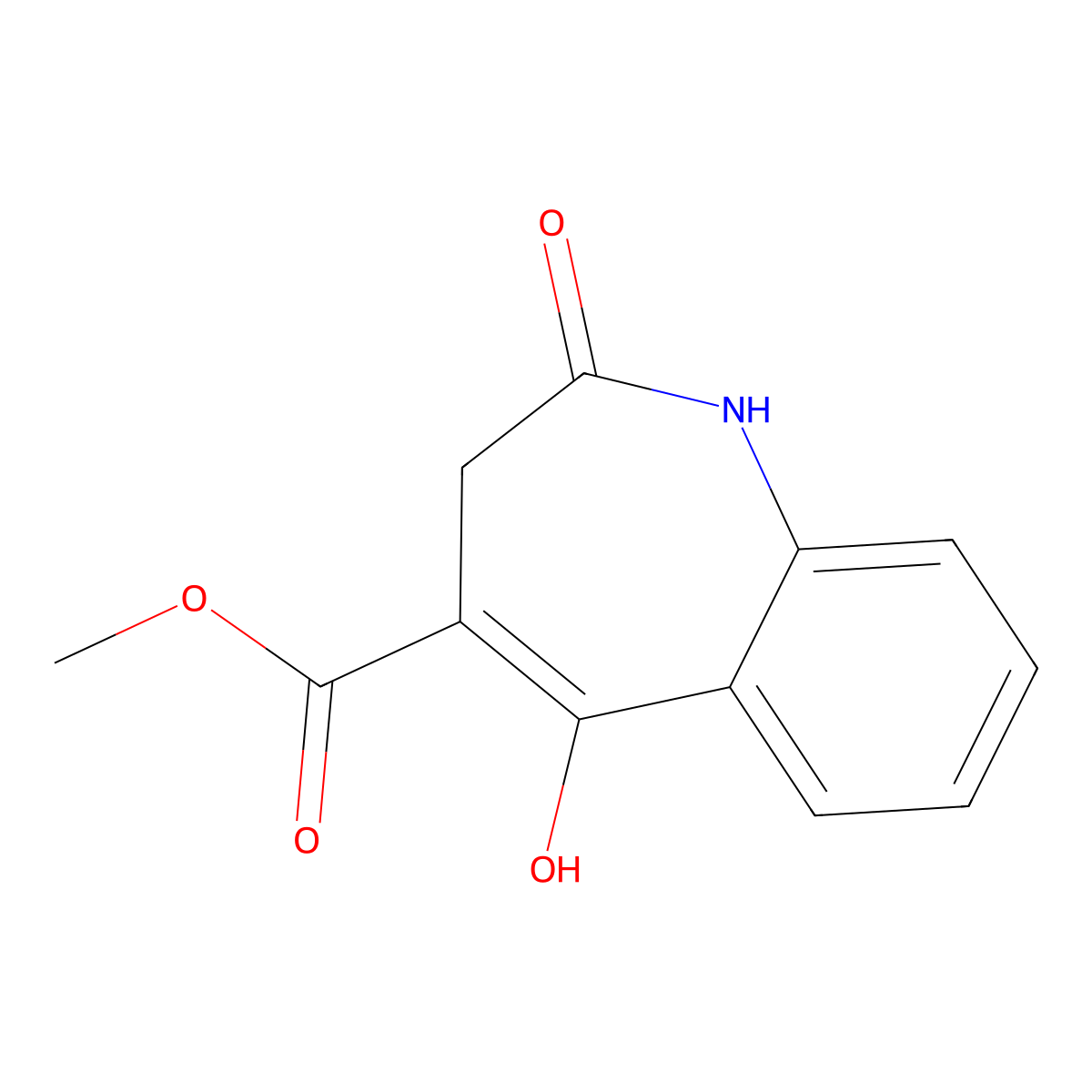 Methyl 5-hydroxy-2-oxo-2,3-dihydro-1H-benzo[b]azepine-4-carboxylate molecular structure, CAS 354120-15-3