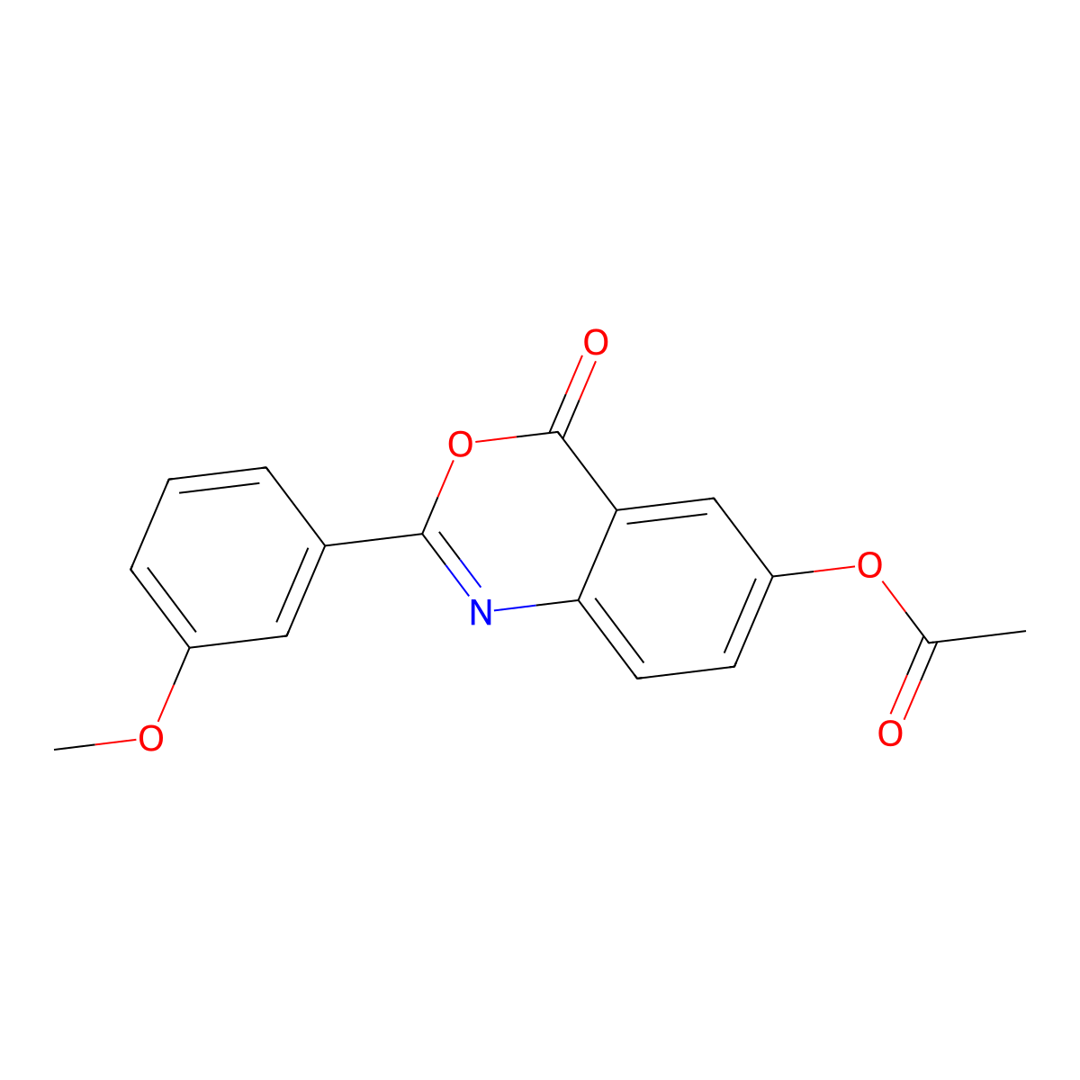 2-(3-methoxyphenyl)-4-oxo-4H-3,1-benzoxazin-6-yl acetate molecular structure, CAS 354120-29-9