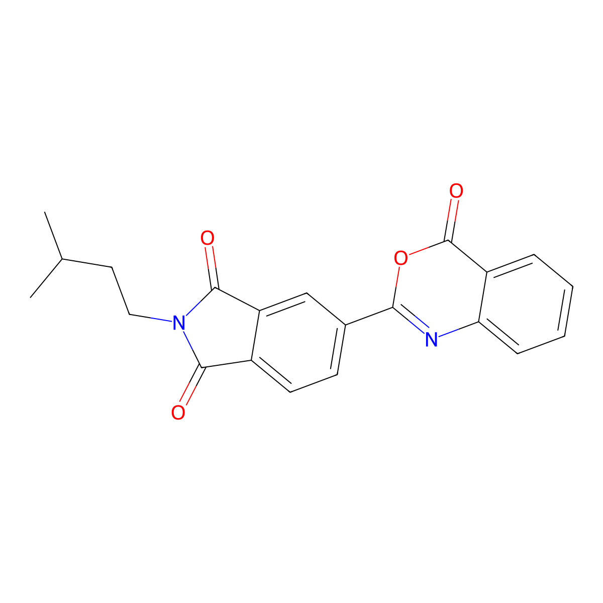 2-(3-Methylbutyl)-5-(4-oxo-3,1-benzoxazin-2-yl)isoindole-1,3-dione molecular structure, CAS 354120-42-6
